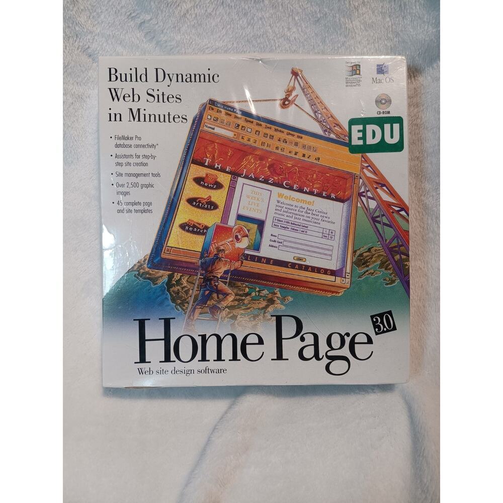 Home Page 3.0 Website Design Software Mac OS 1996 Vintage Rare Collectible NIB